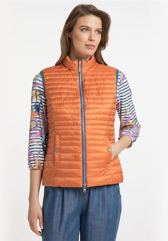 Jackets Retro-Barbara Lebek Reversible Short Gilet, Orange & Blue