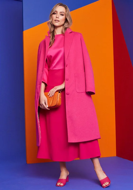 Jackets Trending-Kate Cooper Long Buttoned Coat, Pink