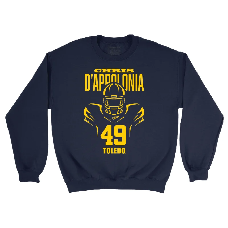 Long Sleeve Sleepwear-Toldeo Football Navy End Zone Crew - Chris D’Appolonia | #49