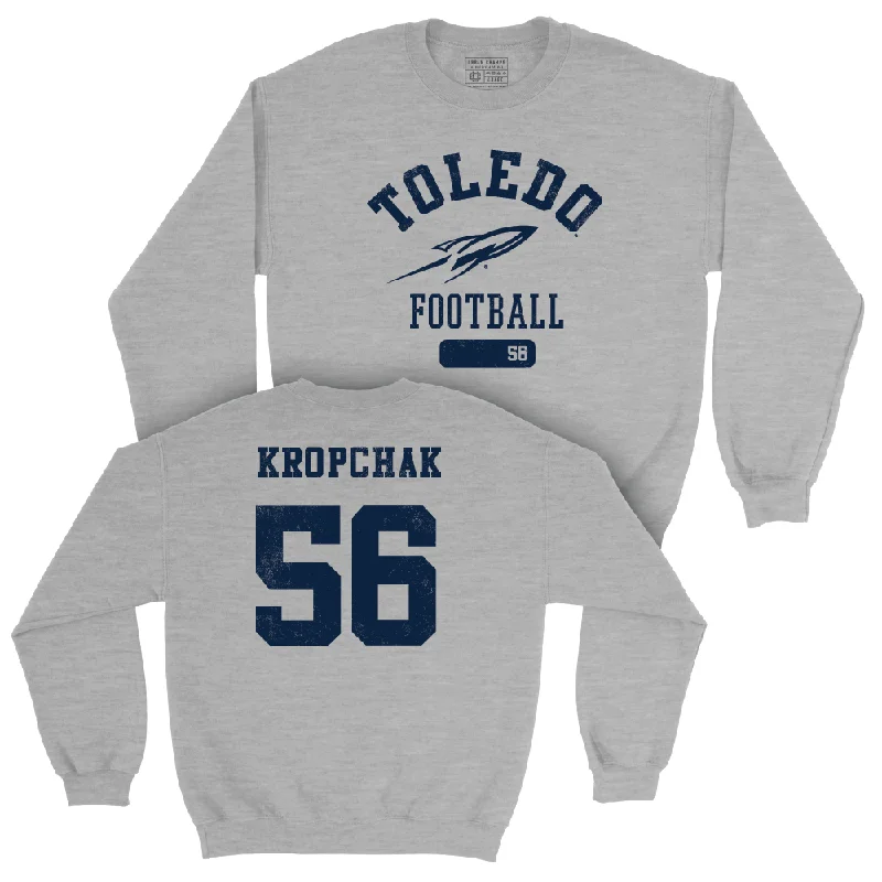 Long Sleeve Birthday-Toledo Football Sport Grey Varsity Crew  - Jacob Kropchak