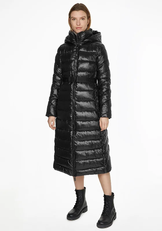 Jackets Esports-Calvin Klein Womens Belted Quilted Coat, Black