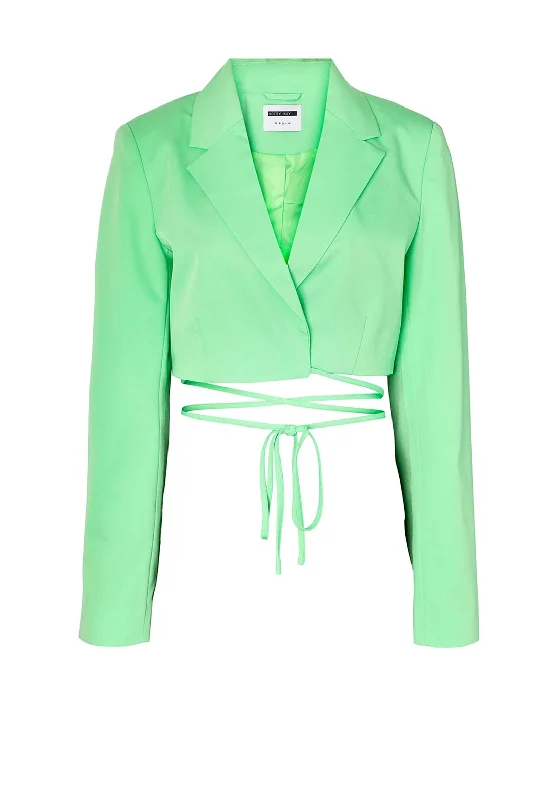 Jackets Running-Noisy May Cropped Tie String Blazer, Spring Banquet