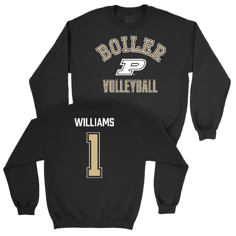 Long Sleeve Uniform-Women's Volleyball Black Classic Crew - Rachel Williams | #1