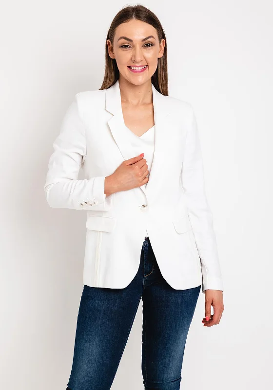 Jackets Hiking-Eva Kayan Linen Blend Blazer, Off White