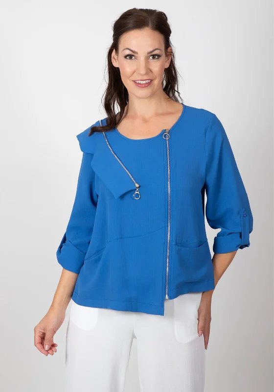 Jackets Vacation-Inco Asymmetrical Zip Relaxed Jacket, Blue