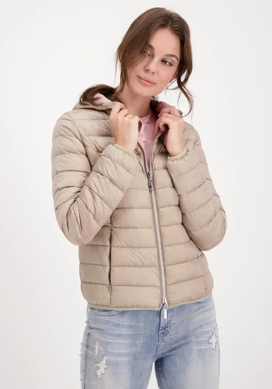 Jackets TV Show-Monari Short Quilted Jacket, Taupe