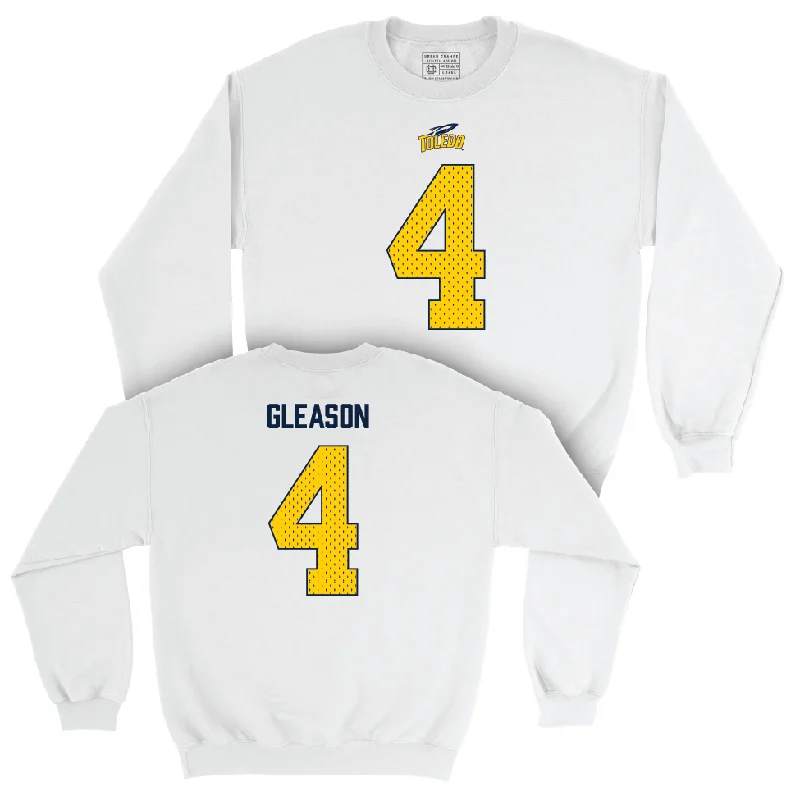 Long Sleeve Sci-Fi-Toledo Football White Blitz Crew - Tucker Gleason | #4