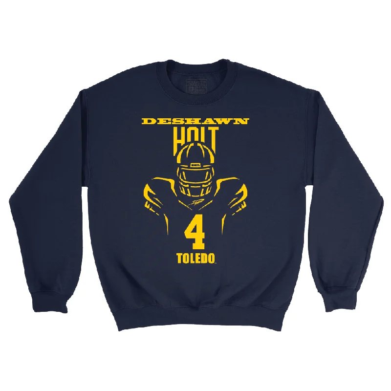 Long Sleeve Moisture-Wicking-Toldeo Football Navy End Zone Crew  - Deshawn Holt