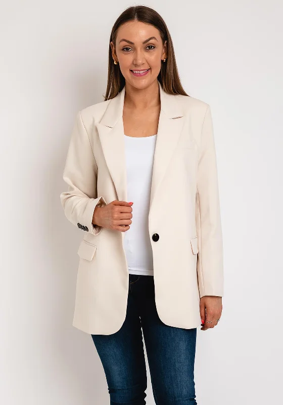 Jackets Varsity-Serafina Collection Oversized Blazer, Beige