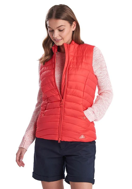 Jackets Trench Coat-Barbour Womens Shorewood Quilted Gilet, Coral