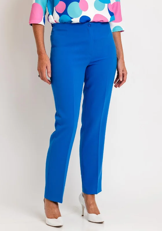 Cycling Pants-Via Veneto Sarah Tailored Slim Trousers, Cornflower