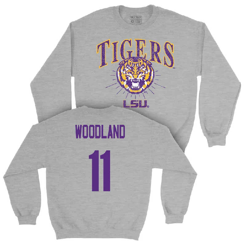 Long Sleeve Work From Home-Football Sport Grey Tigers Crew    - PJ Woodland