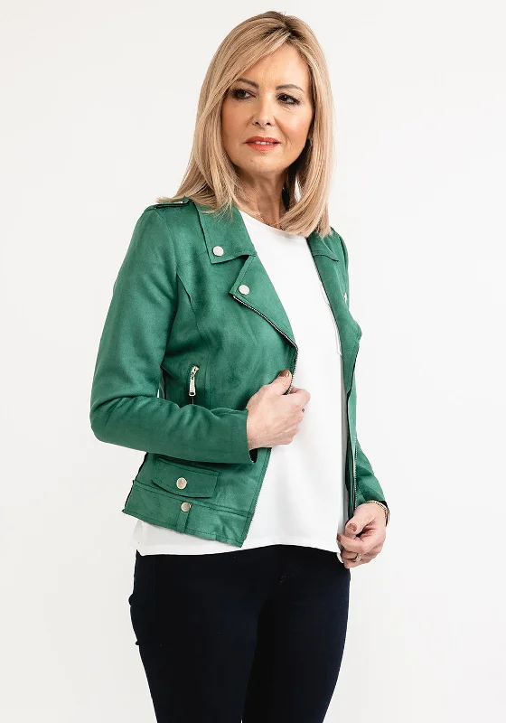 Jackets Quote-Seventy1 Faux Suede Biker Jacket, Green