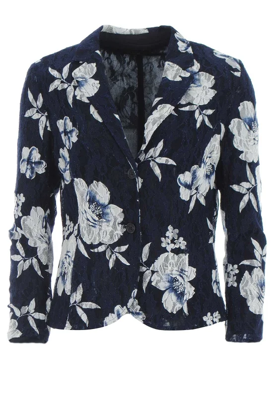 Jackets Youth-Eugen Klein Floral Lace Blazer Jacket, Navy