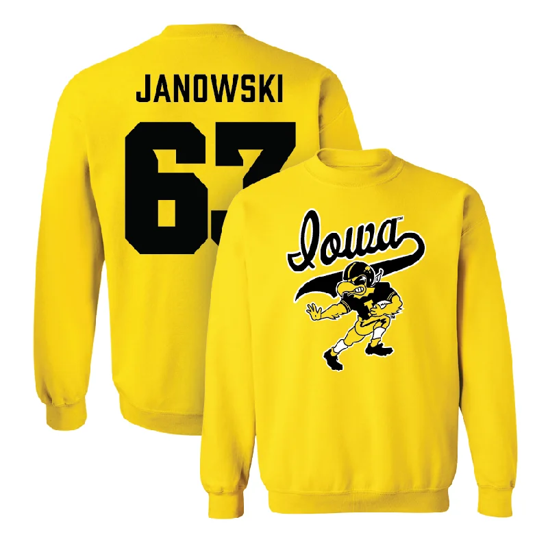 Long Sleeve Christmas-Gold Football Mascot Crew  - Josh Janowski