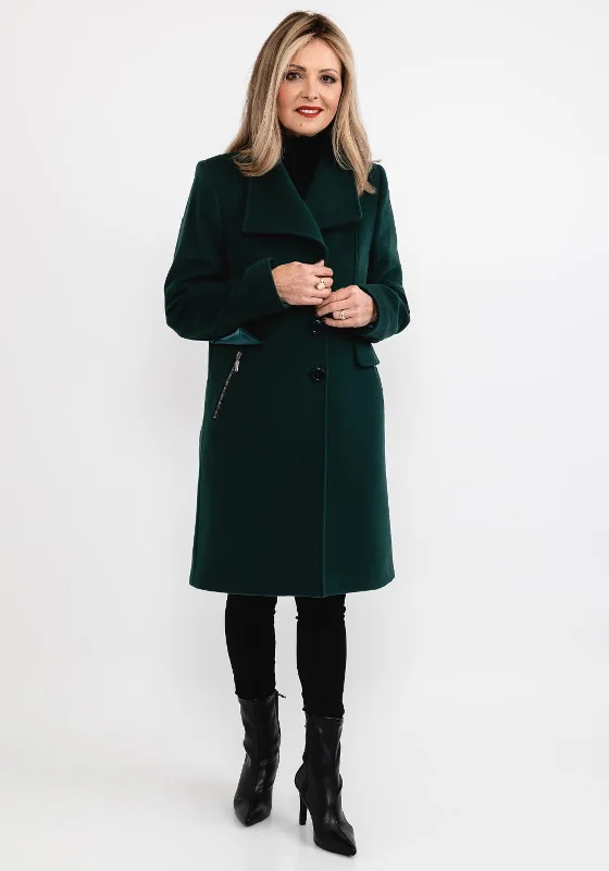 Jackets Skateboard-Christina Felix Wing Collar Coat, Pine Green