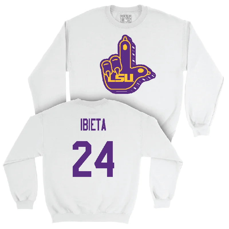 Long Sleeve Cotton-Football White "L" Paw Crew  - Landon Ibieta