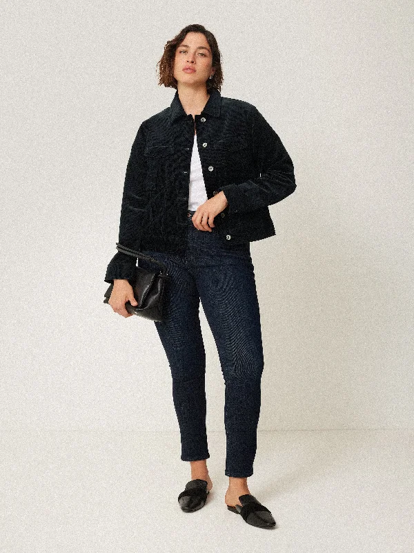 Jackets Urban-Boxy Cord Trucker Jacket | Navy