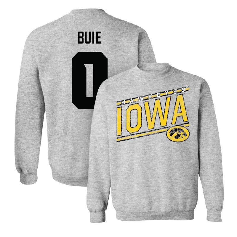 Long Sleeve Abstract-Sport Grey Football Slant Crew  - Jarriett Buie Jr.