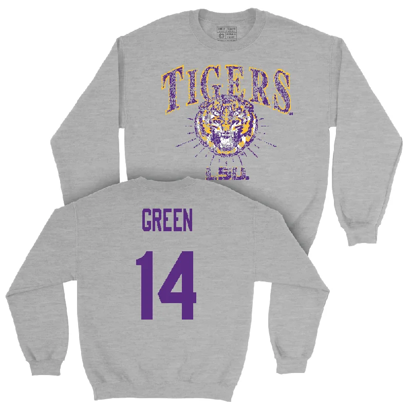 Long Sleeve Stretch-Football Sport Grey Tigers Crew  - Trey’Dez Green