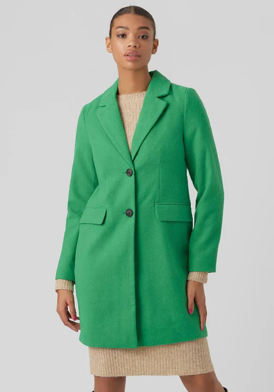 Jackets Snowboarding-Vero Moda Gianna Faux Wool Coat, Bright Green