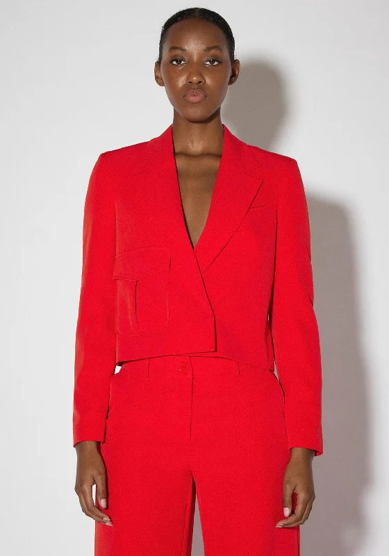 Jackets Vintage-SOMETHINGNEW Kris Cropped Blazer, Red