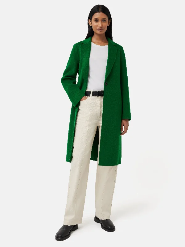 Jackets Zipper-Double Face Wool Coat | Green