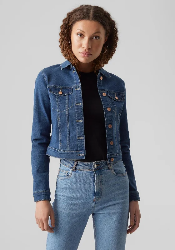 Jackets Printed-Vero Moda Luna Denim Jacket, Medium Blue