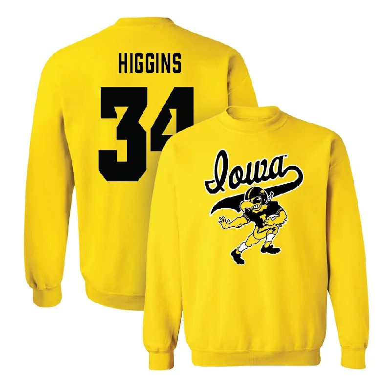 Long Sleeve College-Gold Football Mascot Crew - Jay Higgins