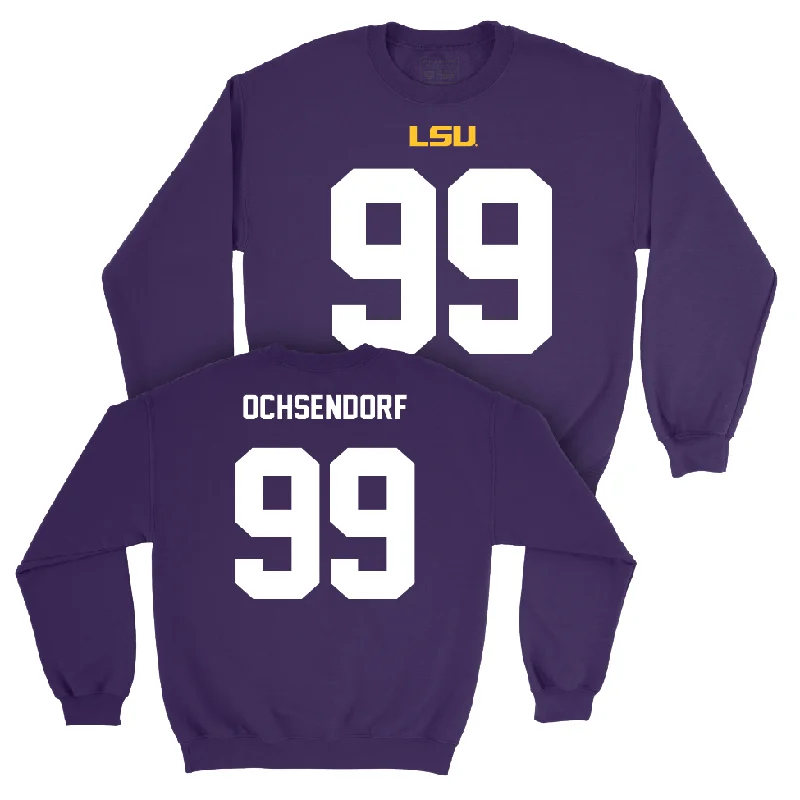 Long Sleeve Sportswear-LSU Football Purple Shirsey Crew    - Blake Ochsendorf