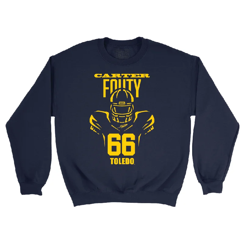 Long Sleeve Lightweight-Toldeo Football Navy End Zone Crew  - Carter Fouty