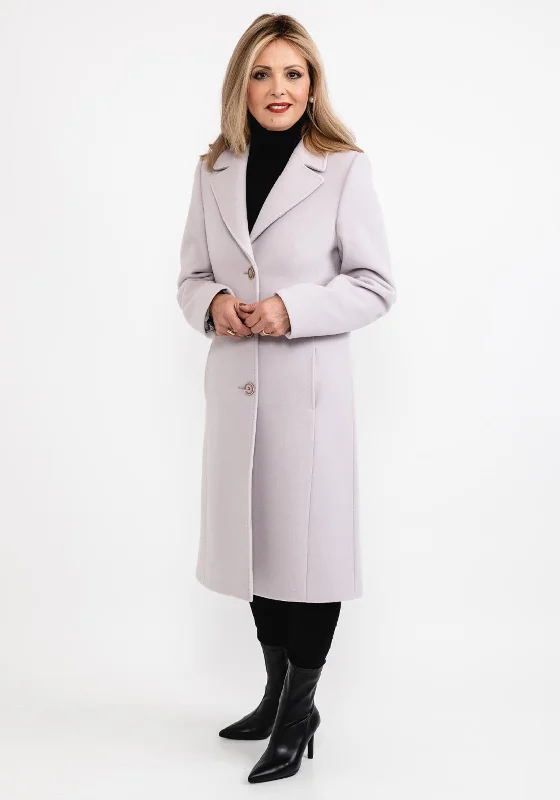 Jackets Tactical Combat-Christina Felix Lapel Collar Wool Long Coat, Mauve