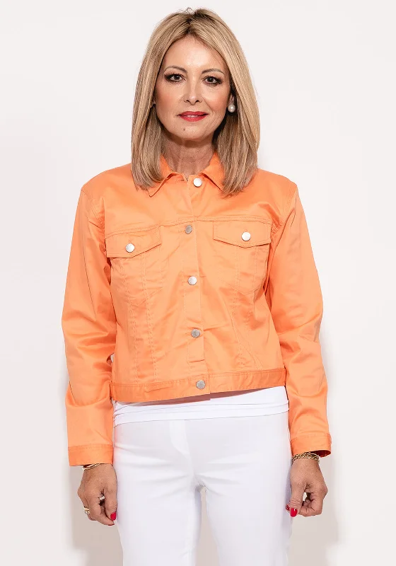 Jackets Luxury-Micha Short Button Up Jacket, Orange