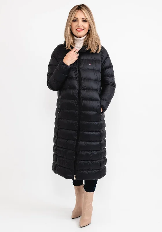 Jackets White-Tommy Hilfiger Womens Down Quilted Long Coat, Black