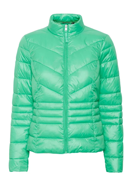 Jackets Fashion-Vero Moda Short Quilted Zip Jacket, Bright Green