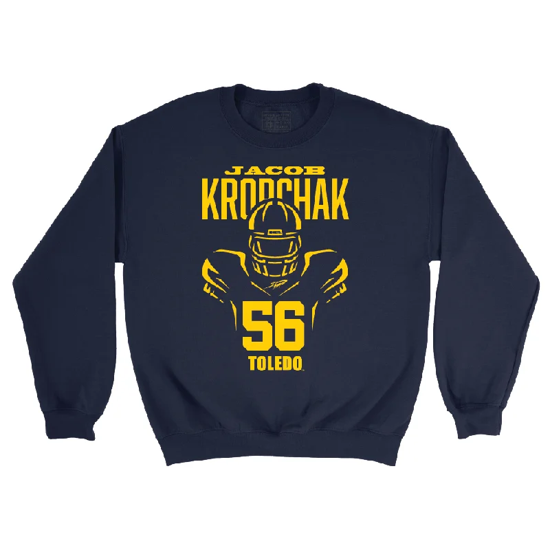 Long Sleeve Warm-Toldeo Football Navy End Zone Crew  - Jacob Kropchak