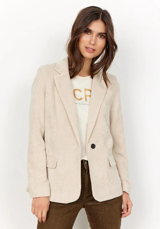 Jackets Wool-Soyaconcept Bindi Velvet Blazer, Sand