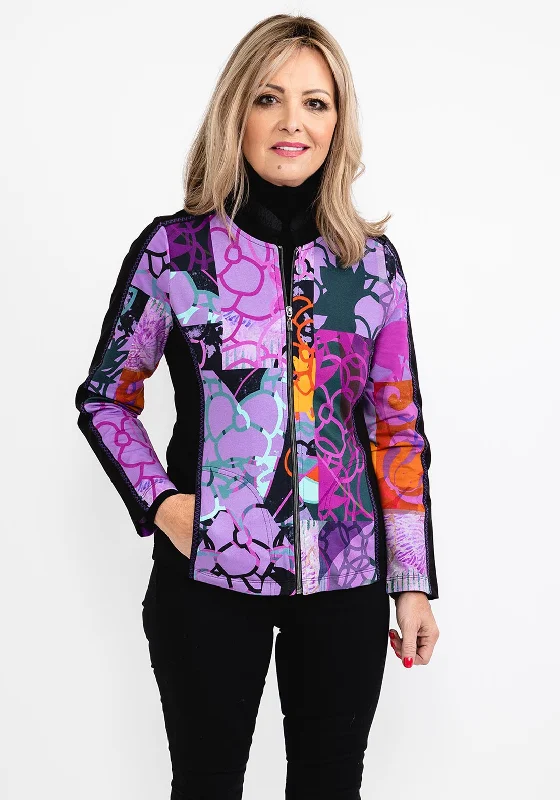 Jackets Home-Dolcezza Printed Jersey Short Jacket, Purple Multi