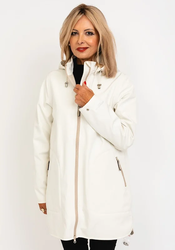 Jackets Running-Ilse Jacobsen Rain135B Soft Shell Long Coat, White Sugar