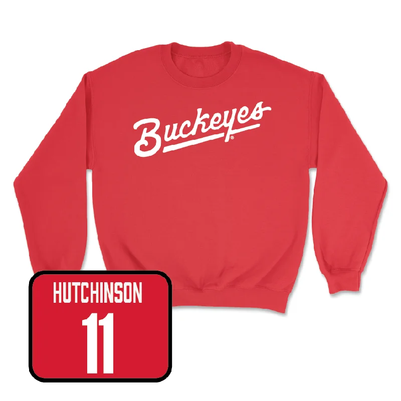 Long Sleeve Spring-Red Men's Volleyball Script Crew  - Ben Hutchinson