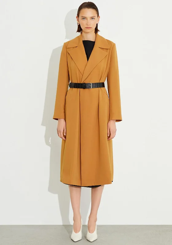 Jackets Movie-Themed-Birelin Belted Open Long Jacket, Tobacco