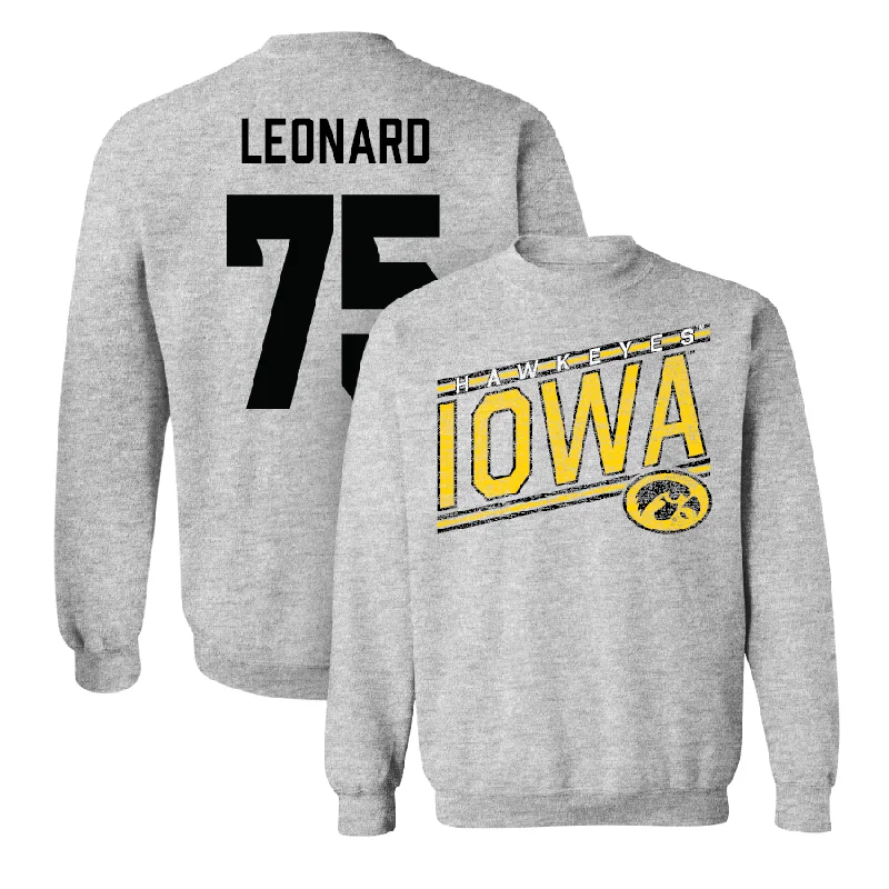 Long Sleeve Fleece-Sport Grey Football Slant Crew - Cannon Leonard