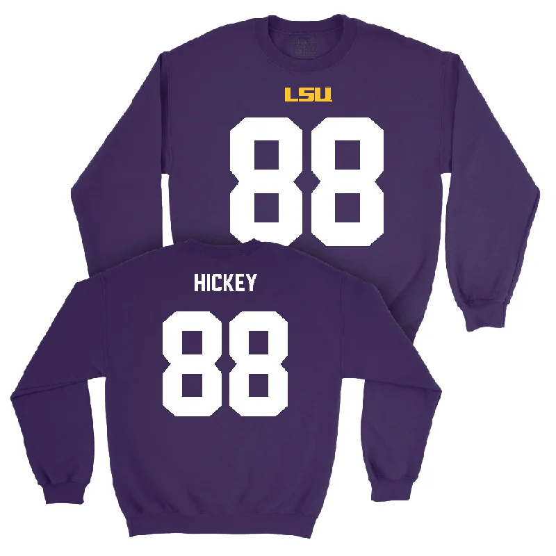 Long Sleeve Breathable-LSU Football Purple Shirsey Crew  - Preston Hickey