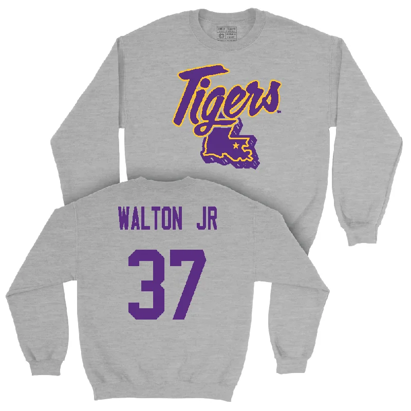 Long Sleeve Floral-Football Sport Grey Tiger State Crew  - Craig Walton Jr