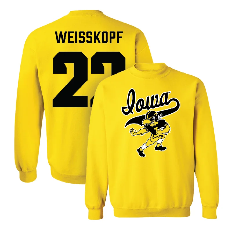 Long Sleeve Gym-Gold Football Mascot Crew   - Derek Weisskopf