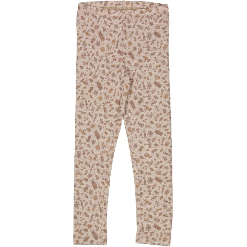 Tear Resistant Pants-Wool Leggings - beige chestnut