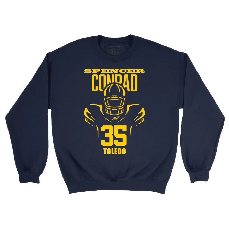 Long Sleeve Travel-Toldeo Football Navy End Zone Crew  - Spencer Conrad