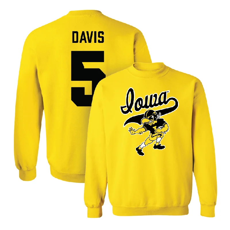 Long Sleeve Silk-Gold Football Mascot Crew   - Teegan Davis