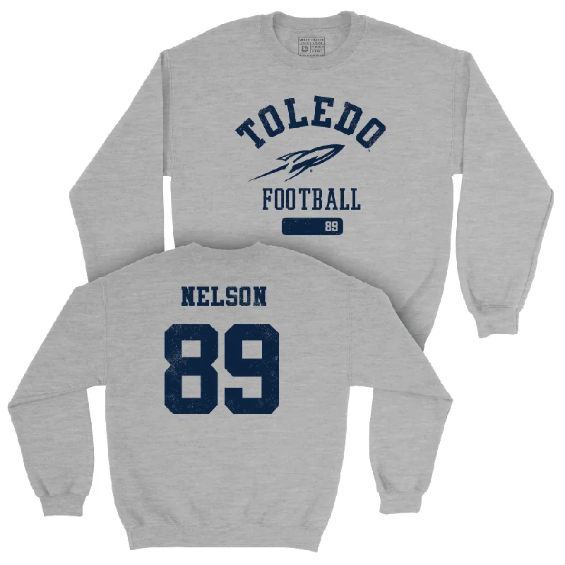 Long Sleeve Budget-Friendly-Toledo Football Sport Grey Varsity Crew - Blake Nelson | #89