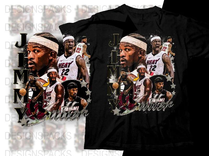 T-Shirt Abstract-Jimmy 22 Basketball Star Heat Design Png Digital Download